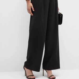 Ann Taylor Black small print silk chiffon Palazzo Pants